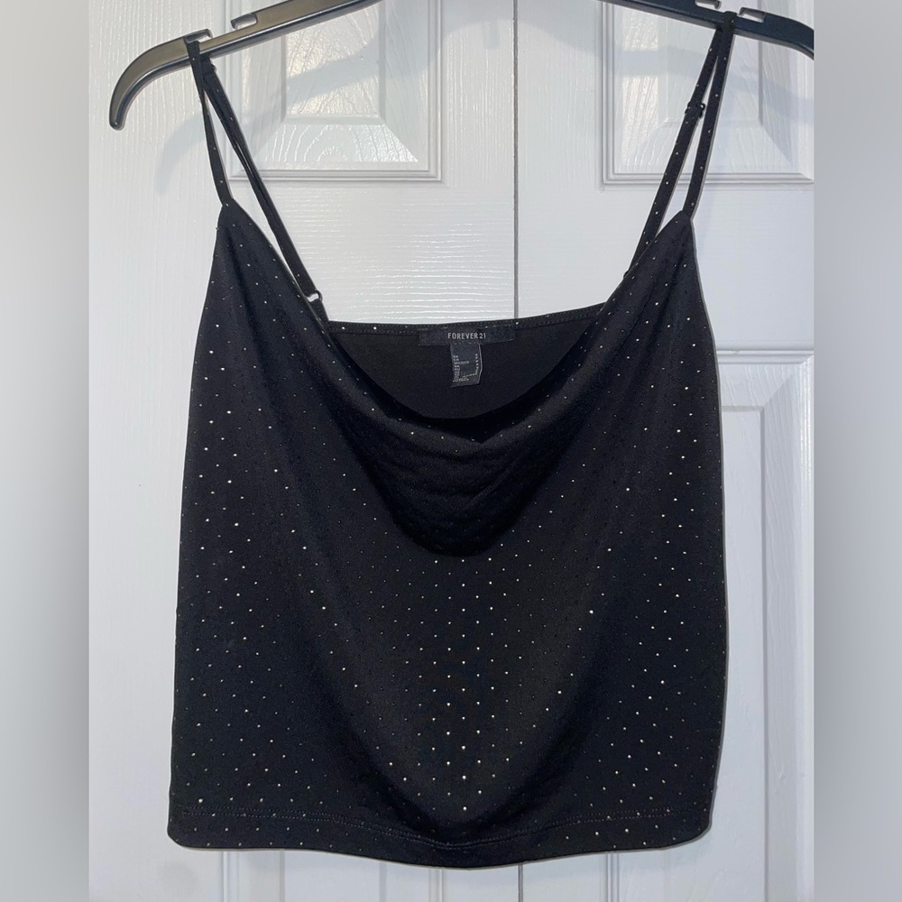 Forever 21 Black Cowl Neck Top NWOT